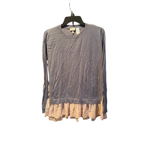 LOGO Lori Goldstein Cotton/Cashmere Blend Sweater with Shirt Tail Hem XXS - Picture 1 of 6